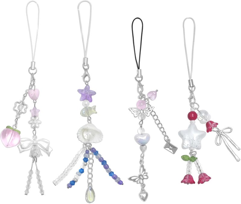 cioatu Y2K Cute Phone Charms Set - Aesthetic Cherry,Flower, Butterfly & Star Cell Phone Straps, Kawaii PhoneAccessories for Bag Keychain, AirPods, Camera Decor - Image 1